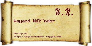 Wayand Nándor névjegykártya